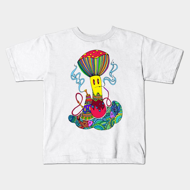 Hooka & Mushroom Kids T-Shirt by ogfx